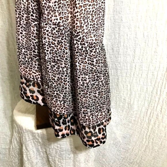 Scott & Soda Maison Scotch Leopard Print Silk Trapeze Dress Size M - Picture 8 of 11